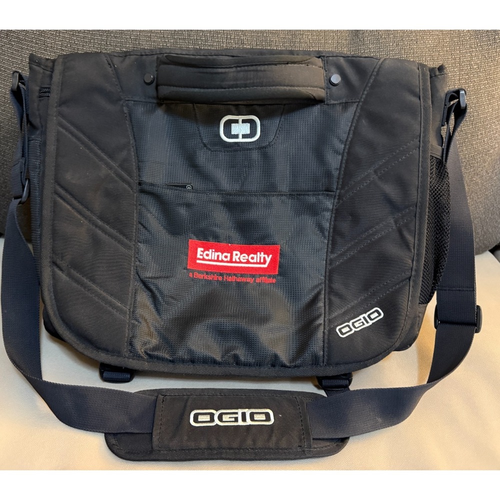 OGIO 16" Laptop Messenger Bag Edna Realty Logo on Front of Bag Black